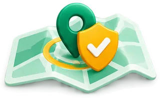Ilustración de ficha de Google verificada: mapa con chincheta y escudo de aprobado